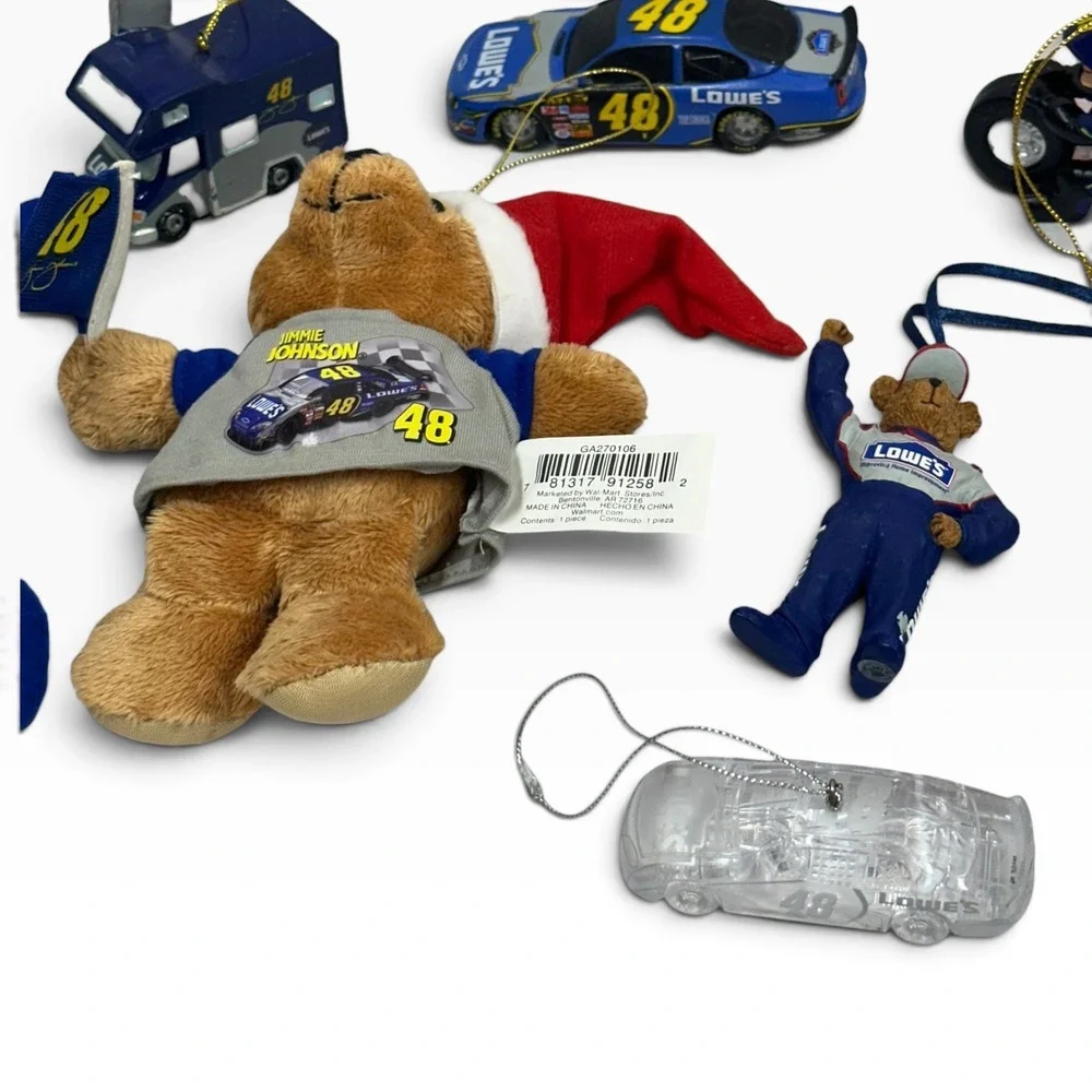 Jimmie Johnson #48 Lowe's NASCAR Christmas Ornament Lot Stocking Bear 15 Pc